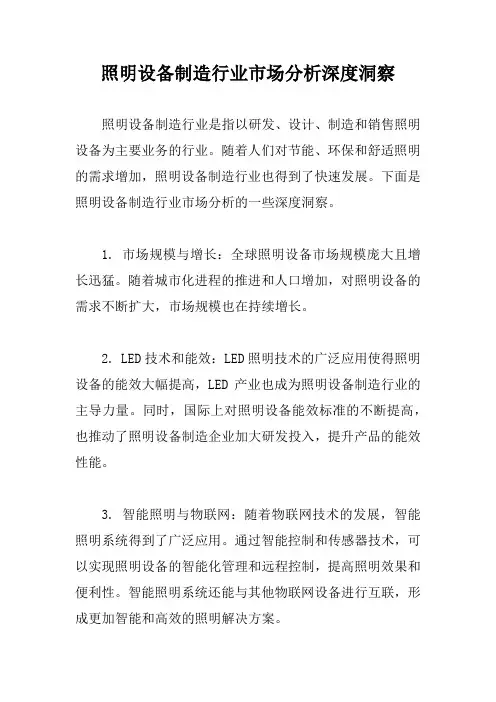 照明设备制造行业市场分析深度洞察