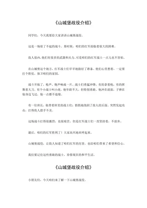 山城堡战役介绍
