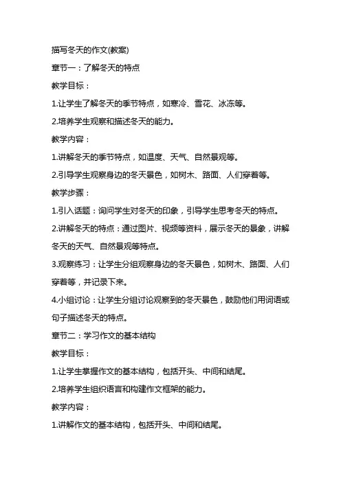 描写冬天的作文(教案)