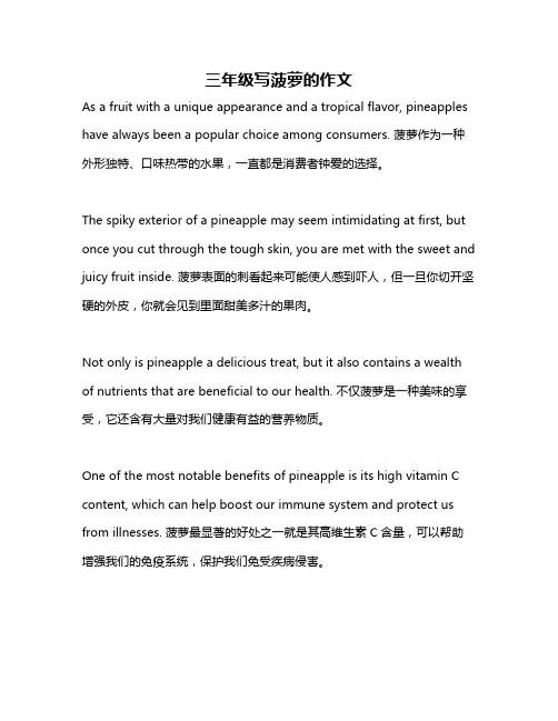 三年级写菠萝的作文