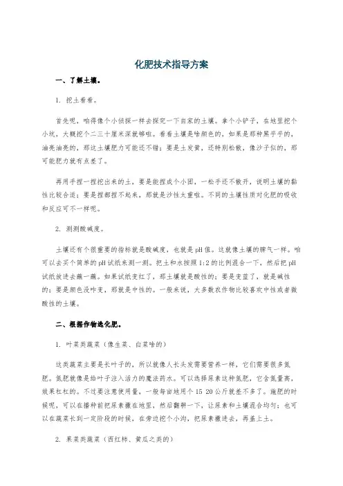 化肥技术指导方案