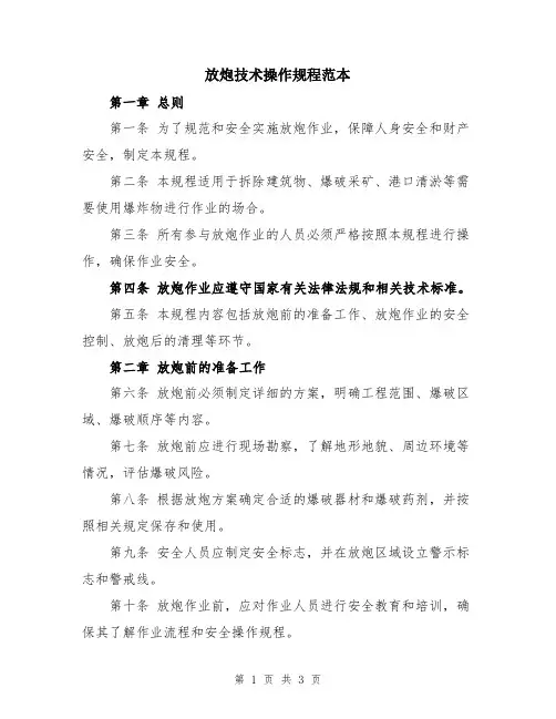 放炮技术操作规程范本