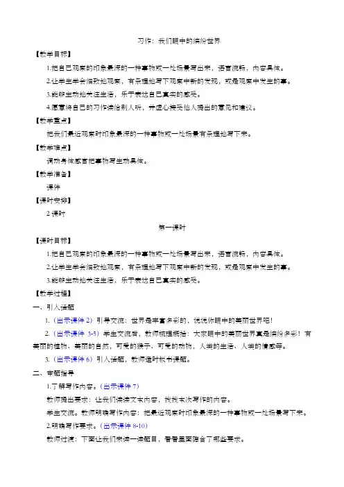习作：我们眼中的缤纷世界 优质教案