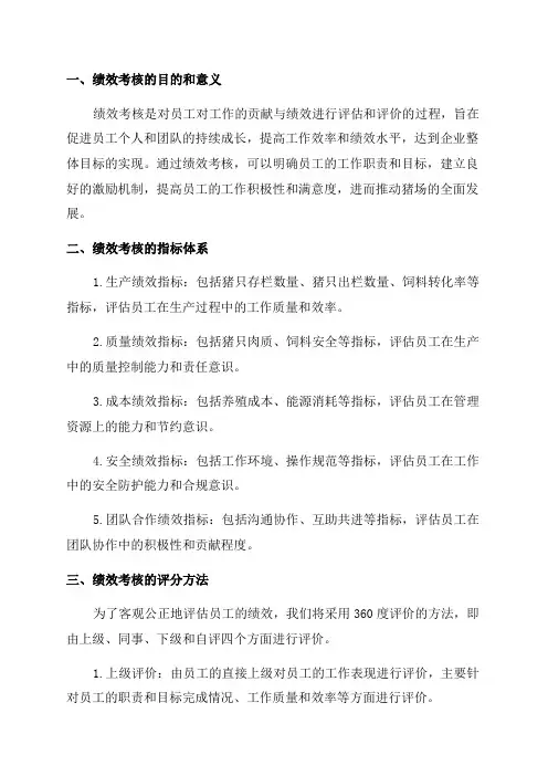 2024年猪场员工的绩效考核方案