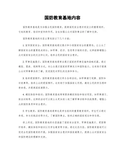 国防教育基地内容
