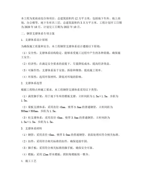 钢管支撑体系专项方案