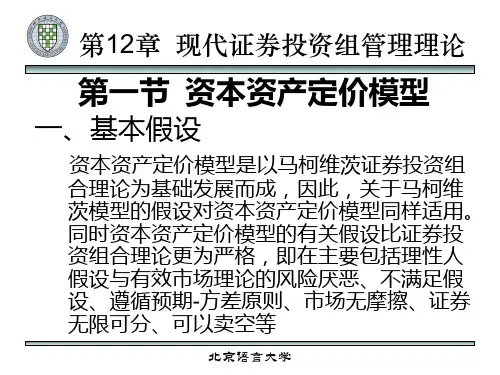 证券投资学12--证券投资组合理论