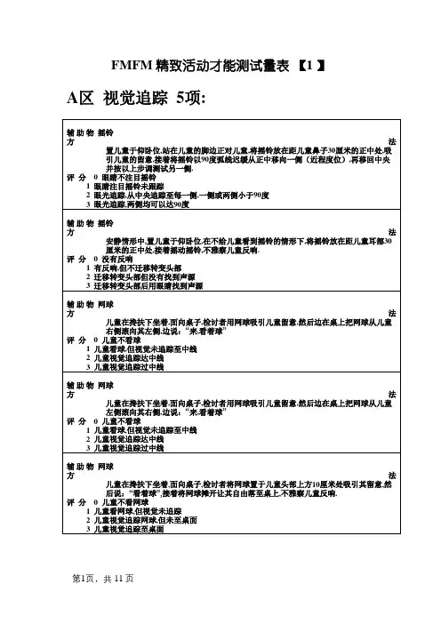FMFM精细运动量表