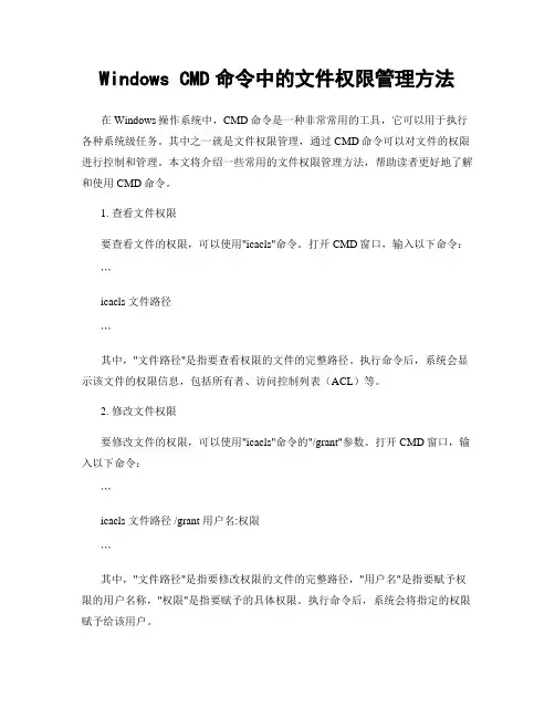 Windows CMD命令中的文件权限管理方法