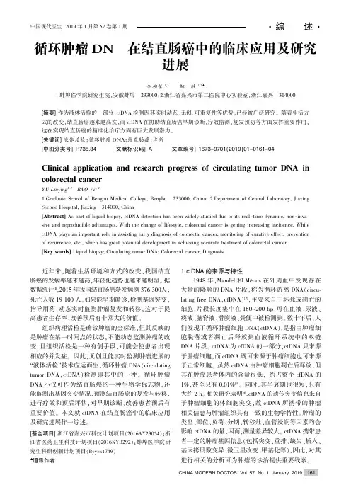循环肿瘤DNA在结直肠癌中的临床应用及研究进展