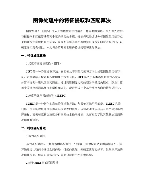 图像处理中的特征提取和匹配算法