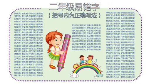 二年级易错字手抄报样板可打印