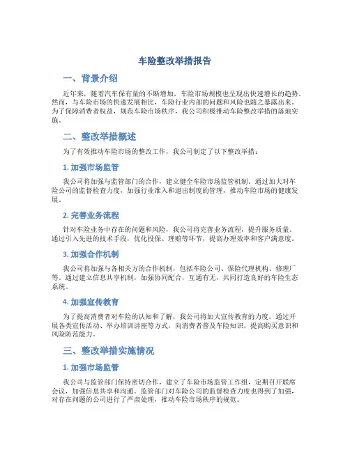 车险整改举措报告