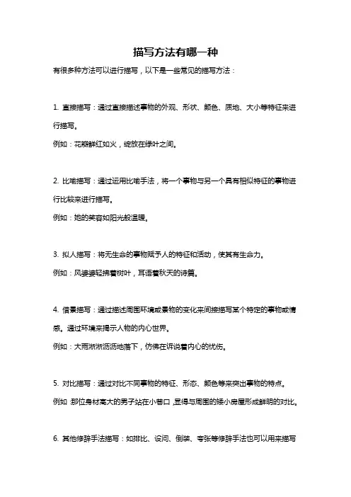 描写方法有哪一种