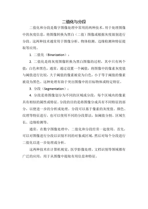 二值化与分段