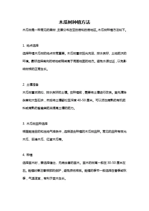 木瓜树种植方法