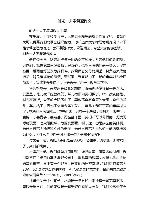 时光一去不复返作文