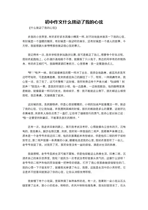 初中作文什么拨动了我的心弦