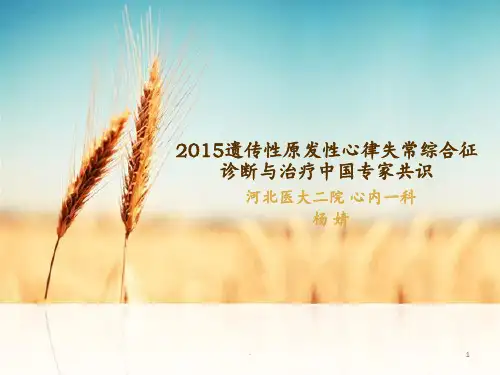 遗传性原发性心律失常综合征诊断与治疗中国专家共识ppt课件