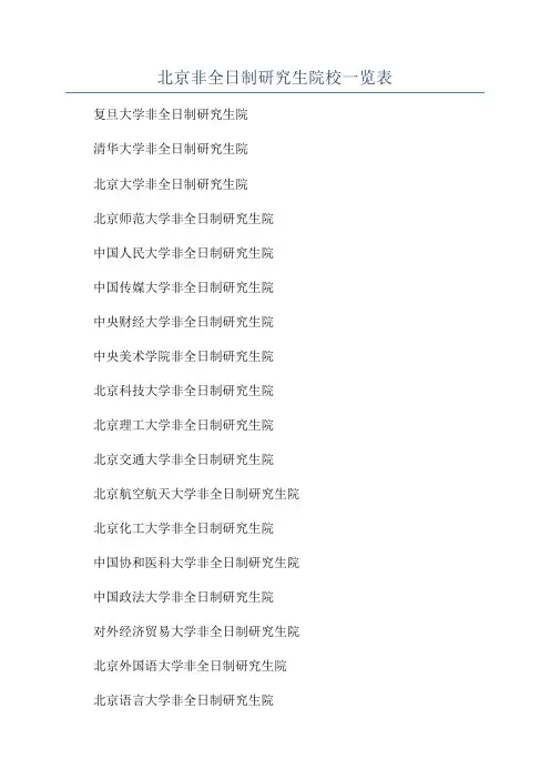 北京非全日制研究生院校一览表