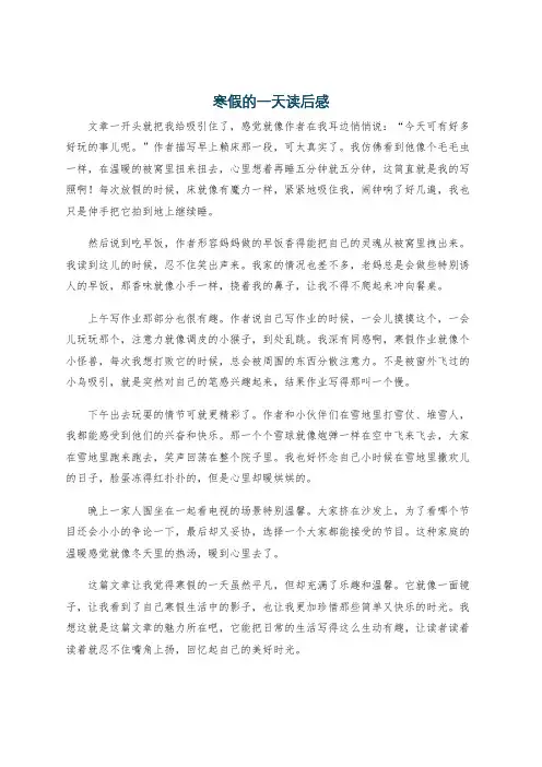 寒假的一天读后感