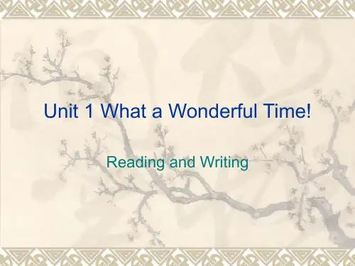 Unit 1 What a Wonderful Time!ppt课件
