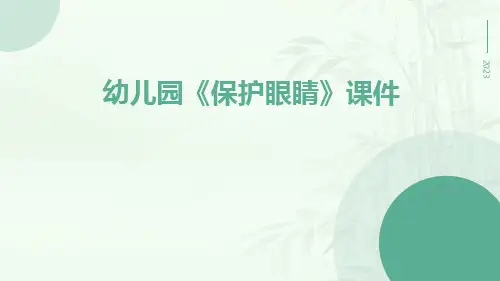幼儿园《保护眼睛》课件