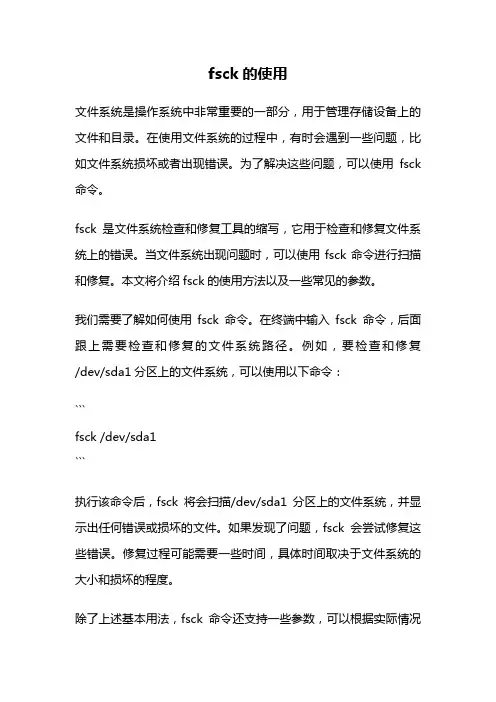 fsck的使用
