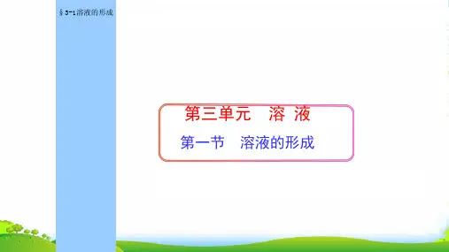鲁教版九年级化学(上册)第三章第一节 溶液的形成(共21张PPT)