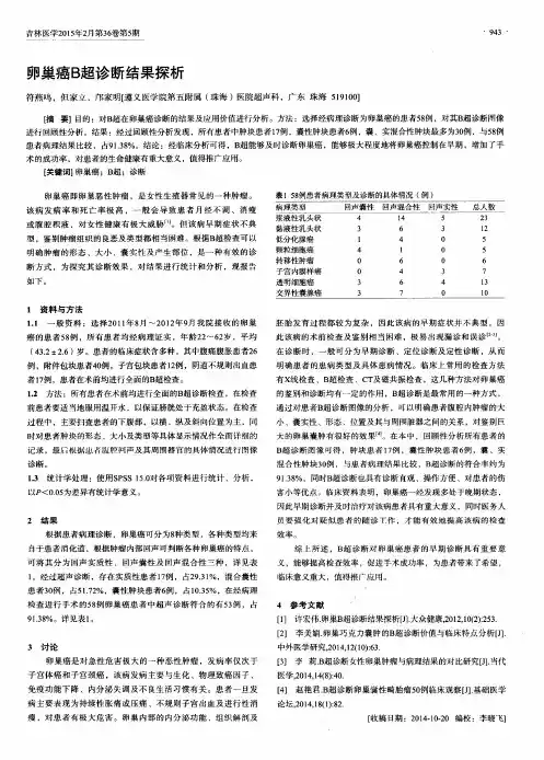卵巢癌B超诊断结果探析