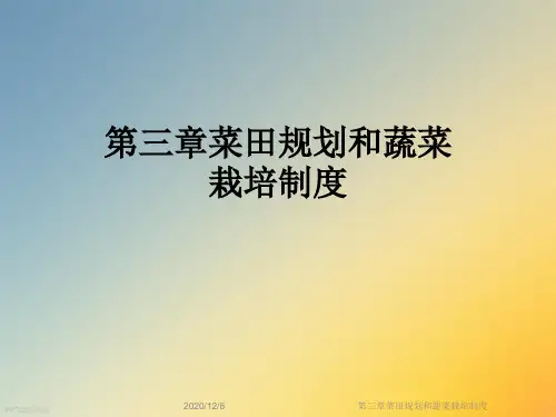 第三章菜田规划和蔬菜栽培制度