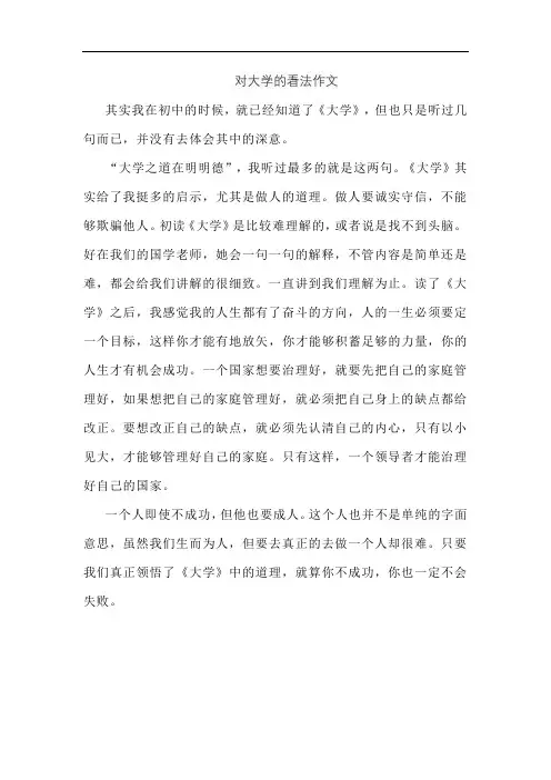 对大学的看法作文