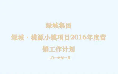 桃源小镇项目营销工作计划