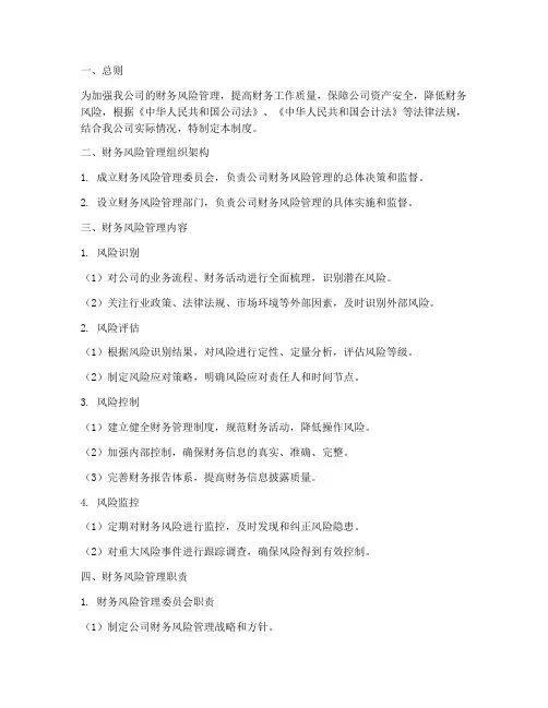 会计公司财务风险管理制度