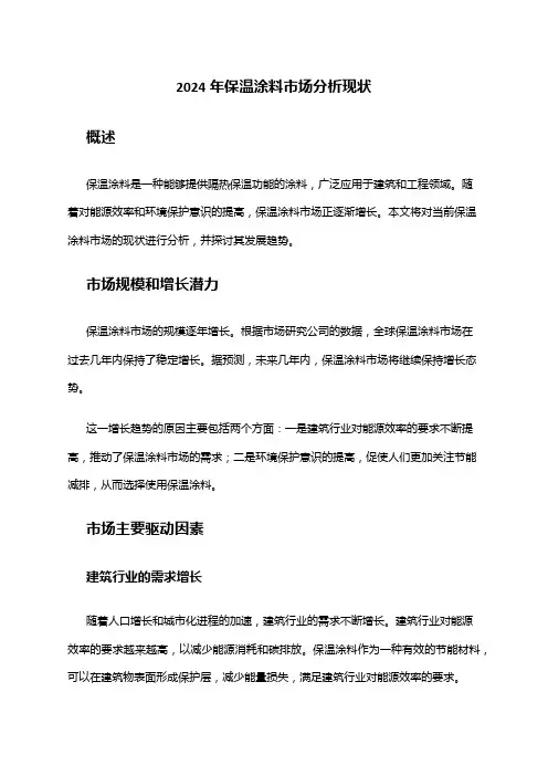 2024年保温涂料市场分析现状