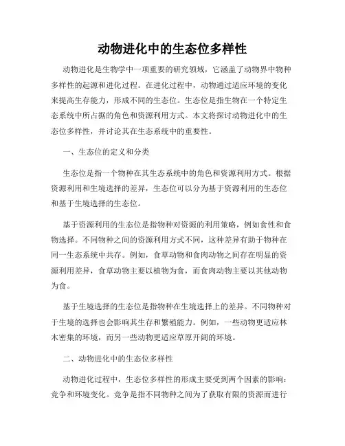 动物进化中的生态位多样性