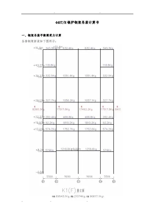 440T锅炉钢架吊装方案_计算书
