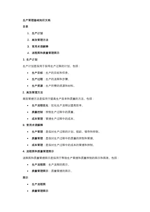 生产管理基础知识文档
