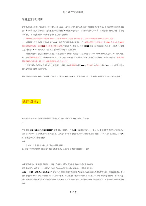 项目进度管理案例
