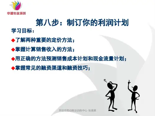 8：制订你的利润计划