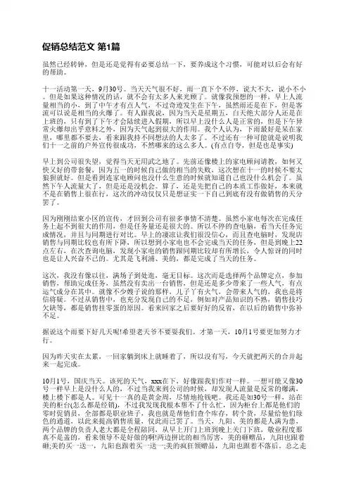 促销总结范文(必备4篇)