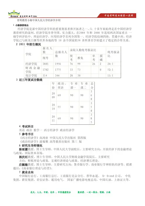中国人民大学经济学考研专业分析以及报录比统计