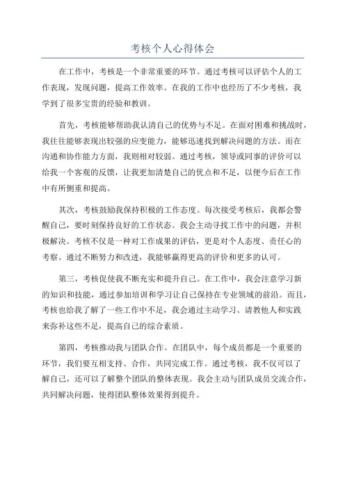 考核个人心得体会