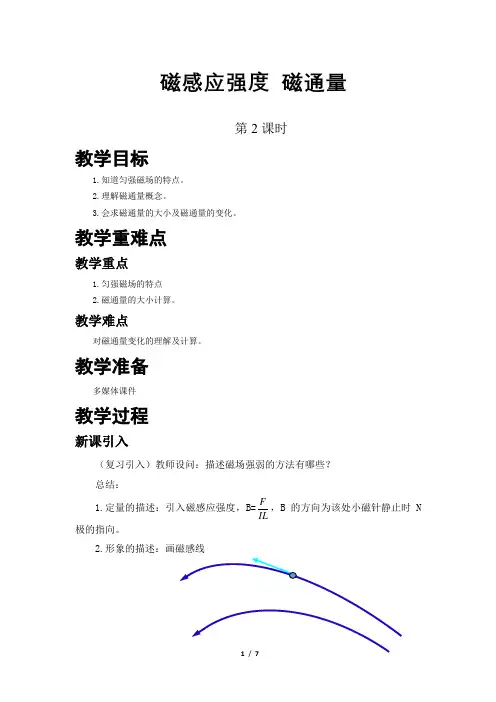 磁感应强度+磁通量+第2课时+示范教案