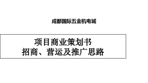 某项目商业策划书招商营运及推广思路概述(PPT 95页)