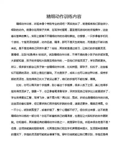 精细动作训练内容
