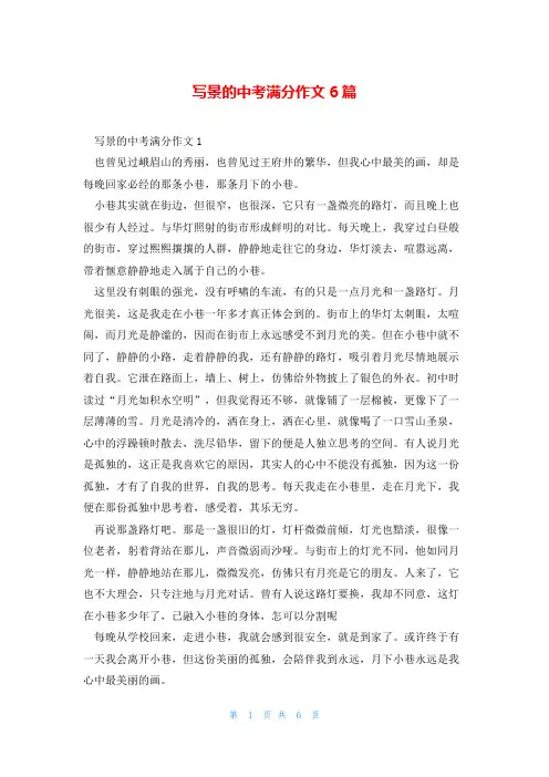 写景的中考满分作文6篇