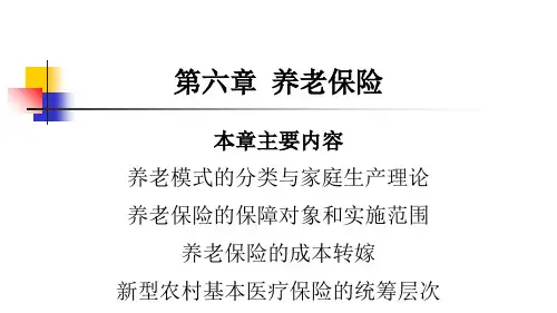第六章养老保险PPT模板.ppt