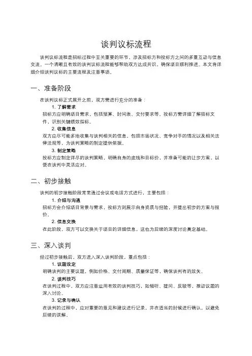 谈判议标流程