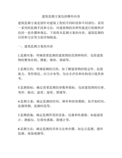 建筑监测方案包括哪些内容